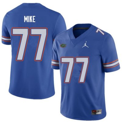 Men's Florida Gators #77 Andrew Mike NCAA Jordan Brand Royal Authentic Stitched College Football Jersey UUC0562JL